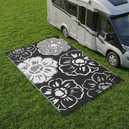 Outdoor Area Rug 8X10 Navy/Ivory, Nevis for Backyard, Patio, Porch, Easy-Cleaning, High Traffic, Pet-Friendly