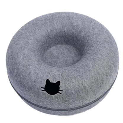 B-Tunnel Donut Cat Bed Interactive Tunnel Pet Felt Indoor Toys Cats House Kitten Training Toy