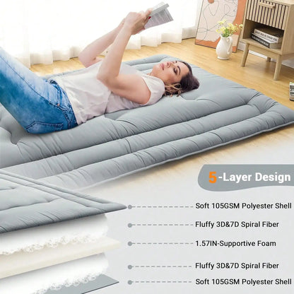 Floor Mattress Futon Mattress,3 '' Thicken Daybed Futon Roll Up, Portable & Foldable Tatami Mat For Sofa Lounger