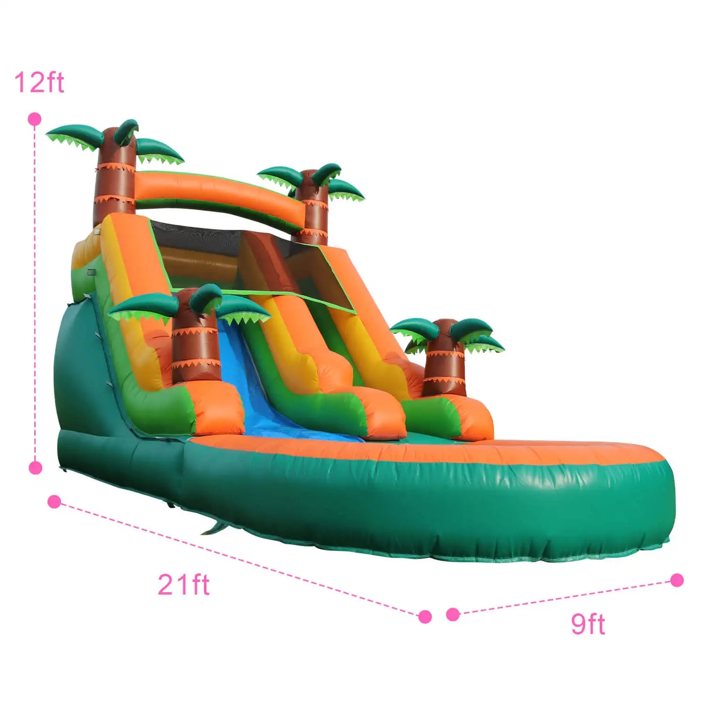 Inflatable pool Inflatable Summer Outdoor  Air Bounce Water amusement Play, Water Double Slide Bubble Ball