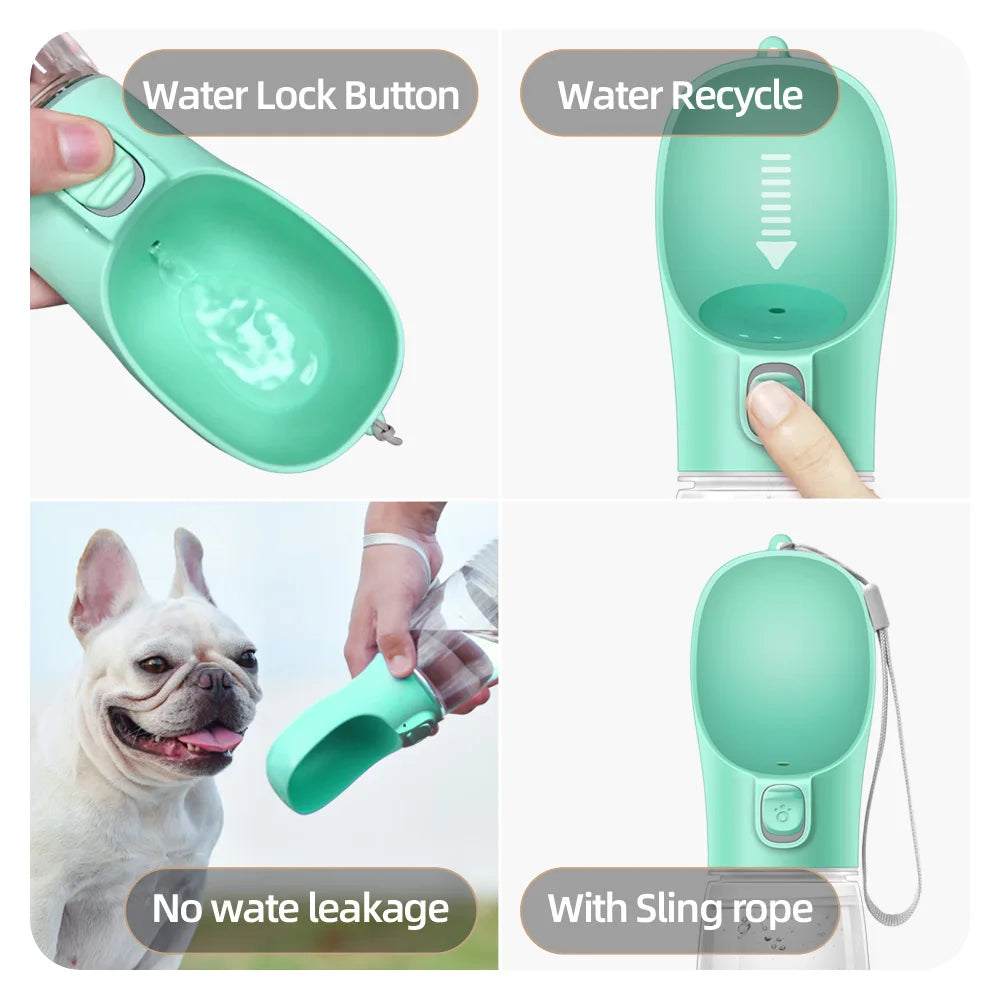 Dog Water Bottle For Pet Dogs Cats Water Feeder Bowls Outdoor Travel Leakproof