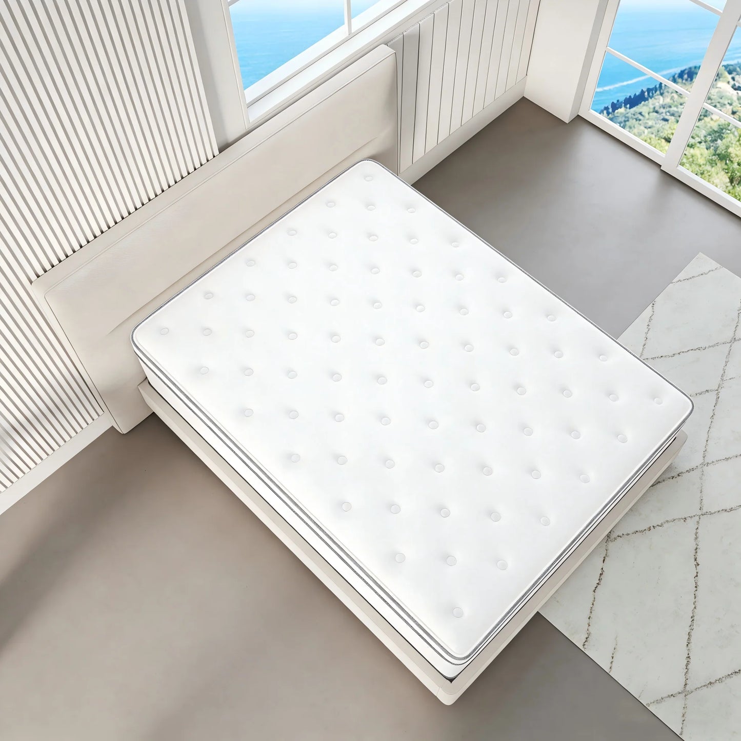 Queen King Full size Mattress 12 Inch, Hybrid Mattress with Individual Pocket Springs and Memory Foam