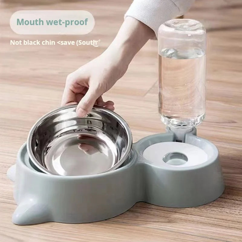 Cat Automatic Water Dispenser Plastic Water Bottle Cat And Dog Bowl Feeding And Drinking Pet Feeding Bowl