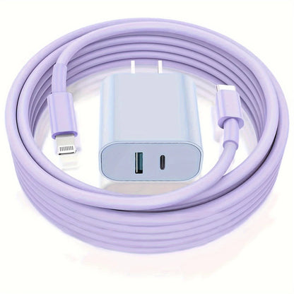 40W Quick Dual Port Charger For IPhone Charger With 6FT Lightning Cord Compatible For IPhone 14 13 12 11 Pro Max