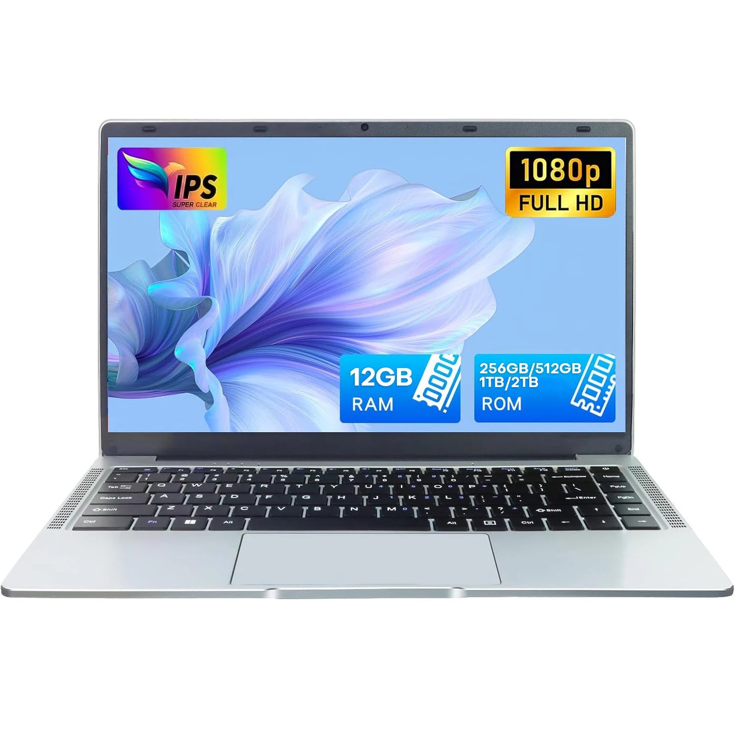 14.1" Ultra Slim Windows 11 Pro Laptop Computer intel Atom A3950 12GB RAM 1TB 2TB SSD Notebook PC 1080P HD