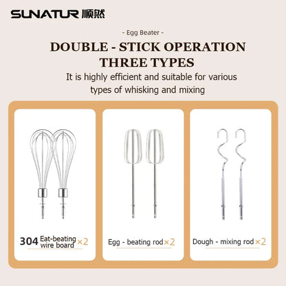 SUNATUR Hand Mixer 110-240V Blender 300W Electric Food Processor 3 in 1 Mixer Kitchen Appliances Machine Mixer for Baking