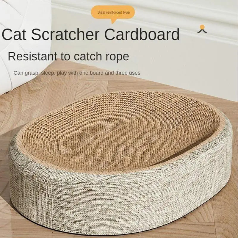 Scratching Board Protect Furniture Grinding Claw Toys Oval Sisal Weaving Wear-resistant Cat