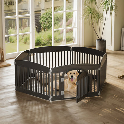 JHK Plastic Dog Playpen 6 Panel 24IN Expandable Indoor Outdoor Folding Portable Puppy Playpen