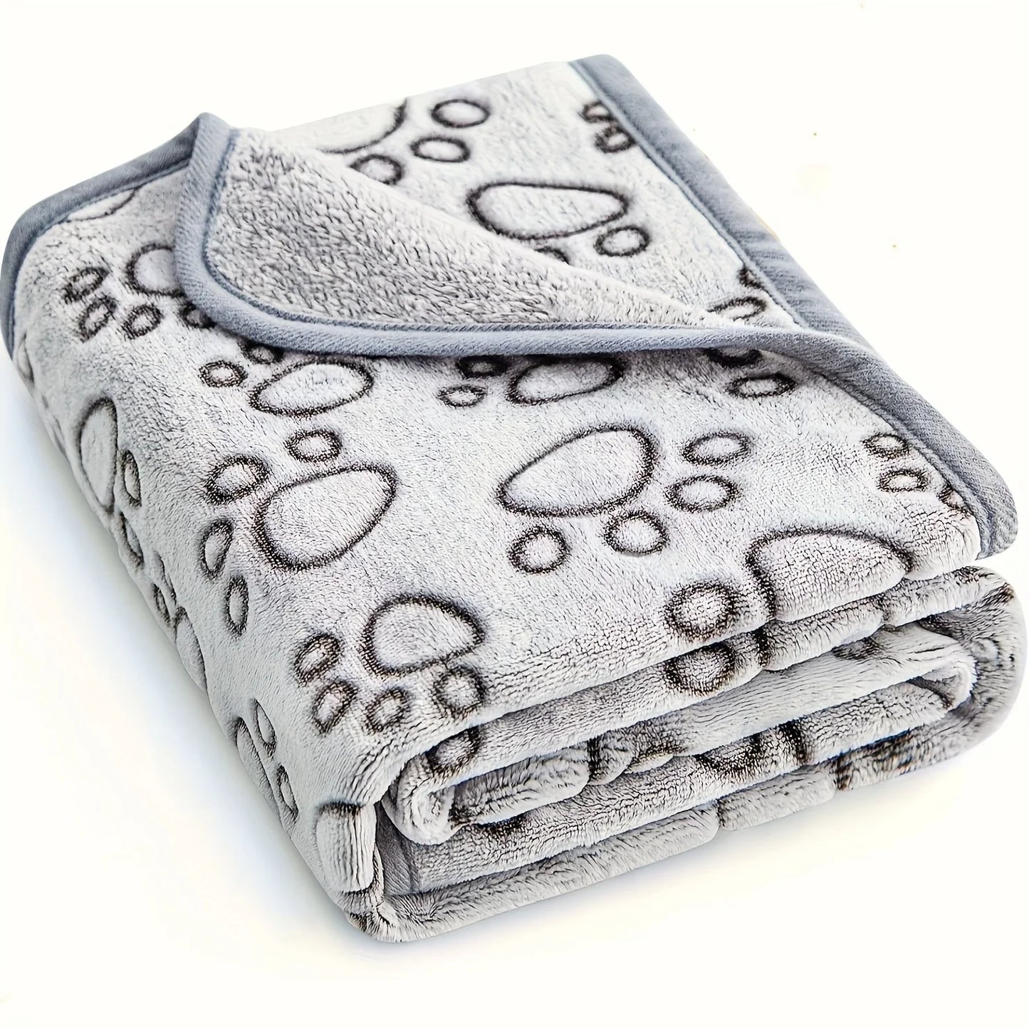 Ultra-Soft Paw Print Dog Blankets - Machine Washable, Cozy Pet Pillow Pads for Indoor & Outdoor Use