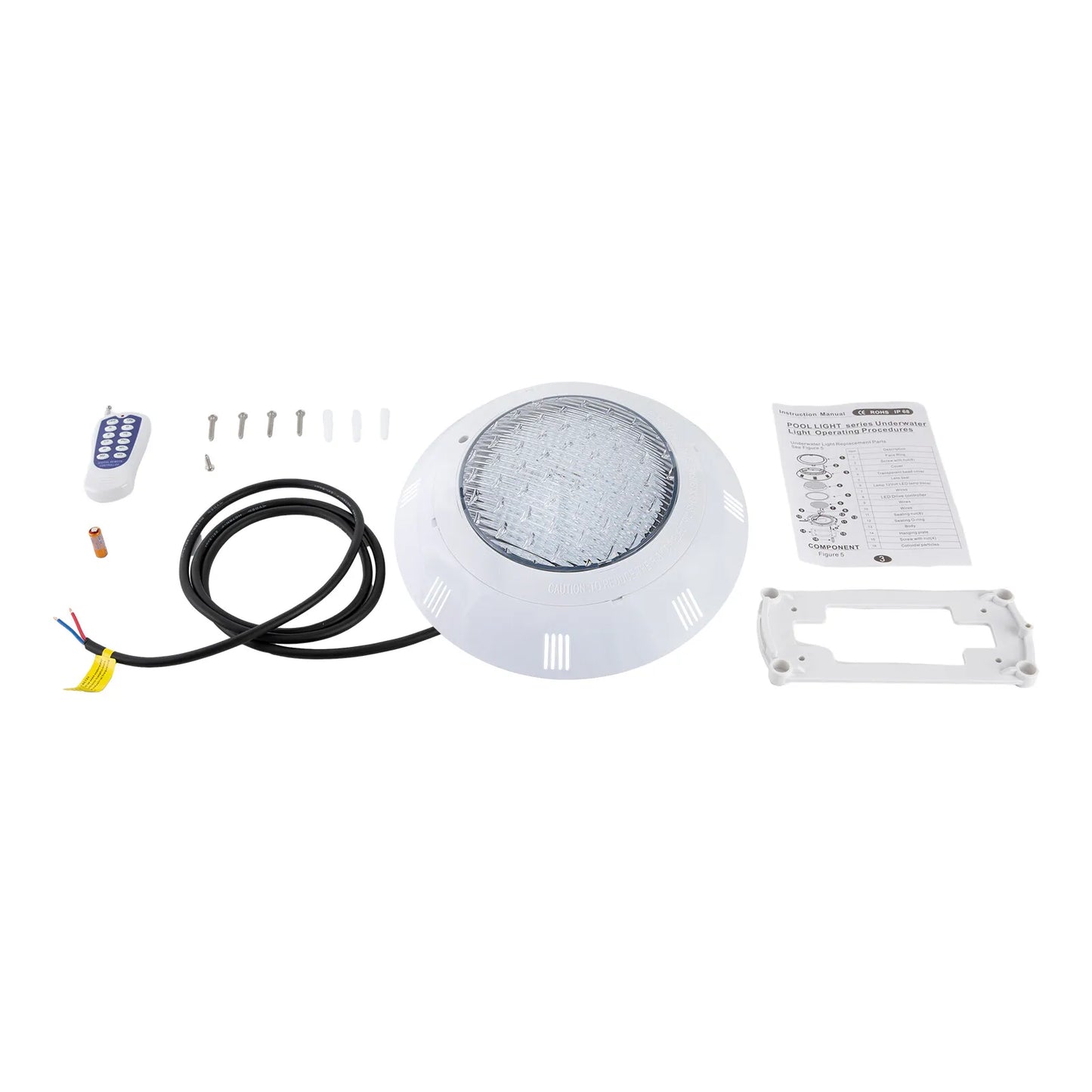 Pool Light 12V 36W Submersible Led Pool Light 7 Colors Changing Underwater RGB LED Pool Light IP68 Waterproof with Remote