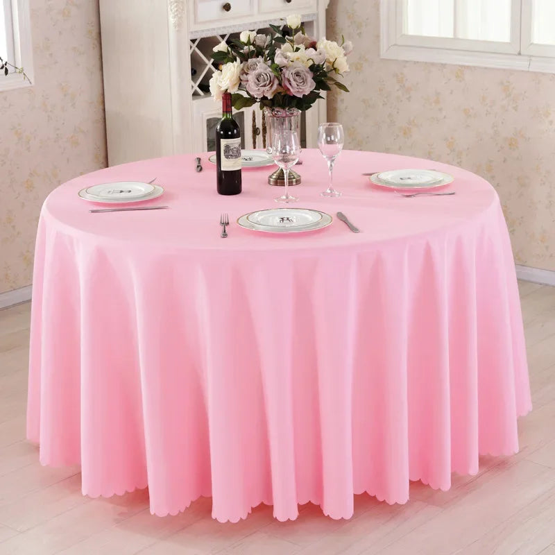 Wedding Decoration Table Cloth Round Table Cover Polyester Plain Colour Hotel Banquet Events Birthday Party Celebration Holiday