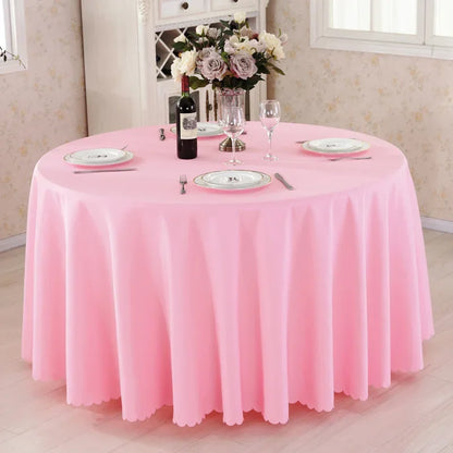 Wedding Decoration Table Cloth Round Table Cover Polyester Plain Colour Hotel Banquet Events Birthday Party Celebration Holiday