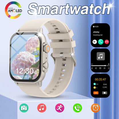Smart watch, wireless calling, message reminder, multi-sport mode, 2.01-inch HD screen, unisex