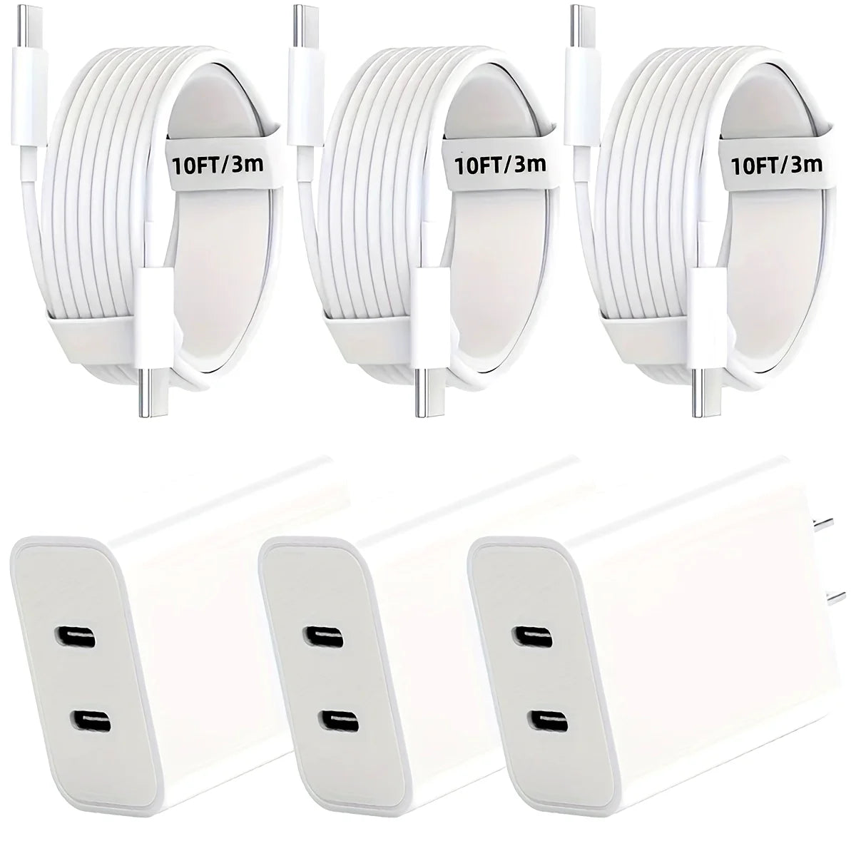 IPhone16 Fast Charging, 20W Dual Port USB C Charger With 10FT USB C Fast Charging Cable For IPhone 15 Pro Max/15 Pro/15 Plus
