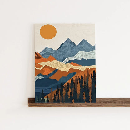 Mountain Boho Sunrise Retro Lake Sunset Wall Art Prints Canvas Painting Poster Picture Home Decor