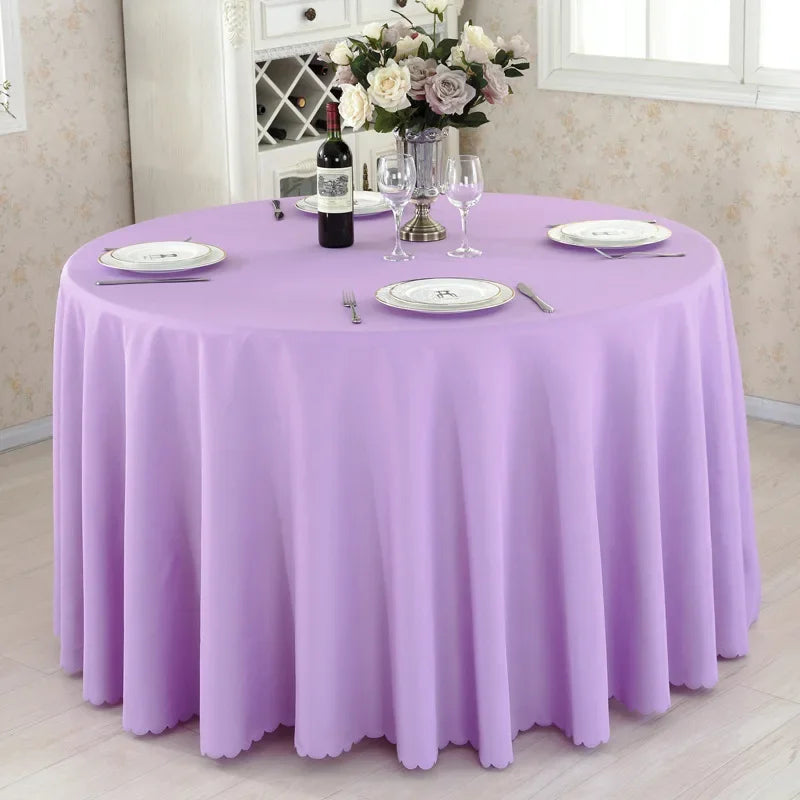Wedding Decoration Table Cloth Round Table Cover Polyester Plain Colour Hotel Banquet Events Birthday Party Celebration Holiday