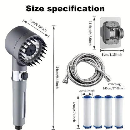 new ion drop shower head, turbocharger with multiple spray modes, built-in filter on/off switch
