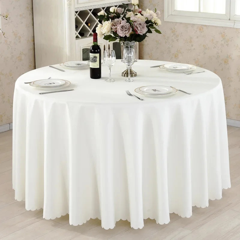 Wedding Decoration Table Cloth Round Table Cover Polyester Plain Colour Hotel Banquet Events Birthday Party Celebration Holiday