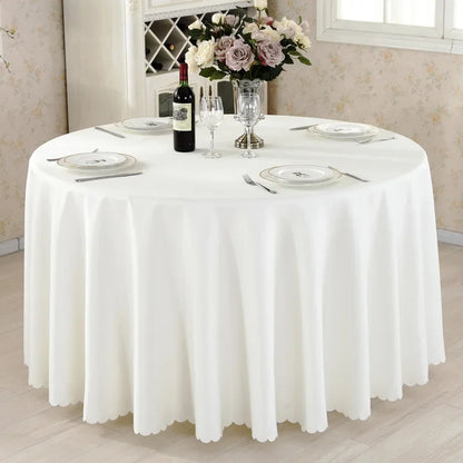 Wedding Decoration Table Cloth Round Table Cover Polyester Plain Colour Hotel Banquet Events Birthday Party Celebration Holiday