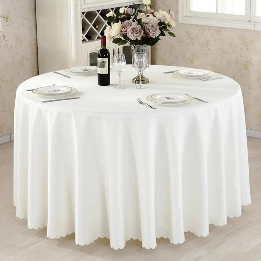 Wedding Decoration Table Cloth Round Table Cover Polyester Plain Colour Hotel Banquet Events Birthday Party Celebration Holiday