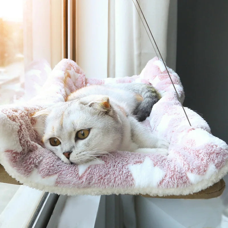 Hammock Aerial Hanging Cat Bed Climbing Frame Sunny Window Seat Nest Bearing 20kg Pet Accessories