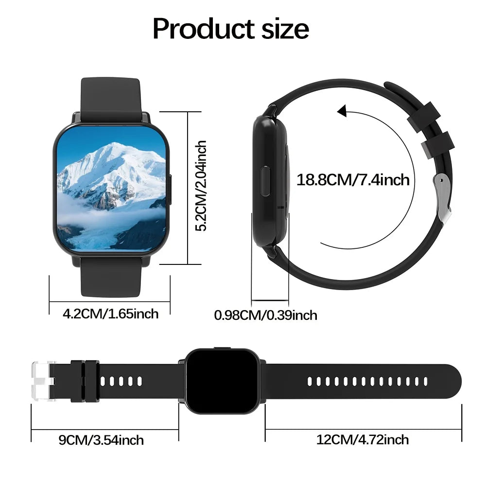 Smart Watch - Multi-Function Fitness Tracker with Call/Message/Weather/Alarm/Remote Camera Control,