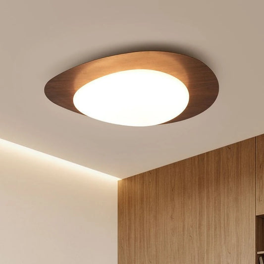 Pebbles Shape Walnut Color Acrylic Modern Retro Art Vintage Style Ceiling Light