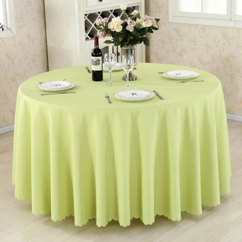 Wedding Decoration Table Cloth Round Table Cover Polyester Plain Colour Hotel Banquet Events Birthday Party Celebration Holiday