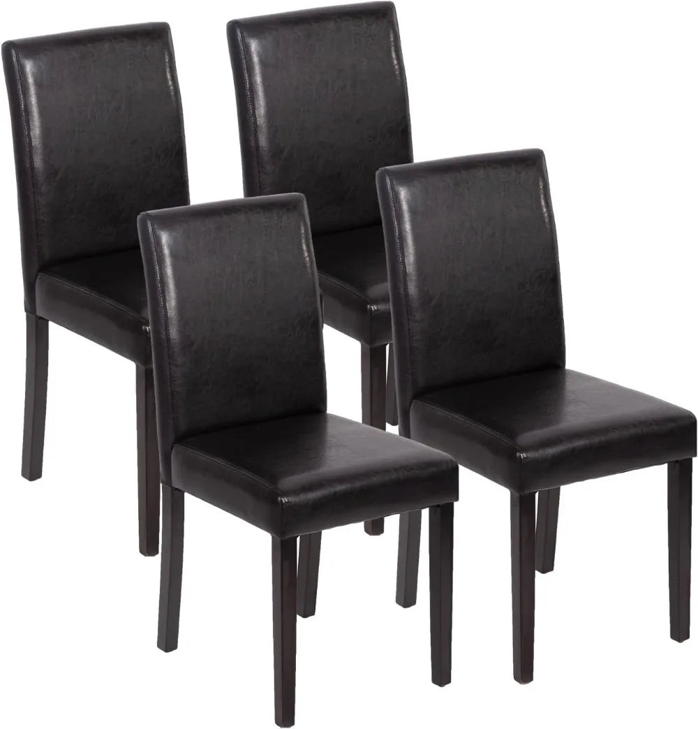 Dining Chairs Set of 4, Dining Room Chairs, Side PU Cushion Chairs with Waterproof Surface and Wood Legs