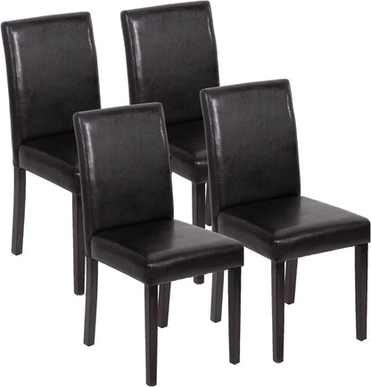 Dining Chairs Set of 4, Dining Room Chairs, Side PU Cushion Chairs with Waterproof Surface and Wood Legs