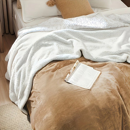 Sherpa Fleece Bed Blanket Twin Size Super Soft Fluffy Microfiber Couch Throw Velvet Double Reversible