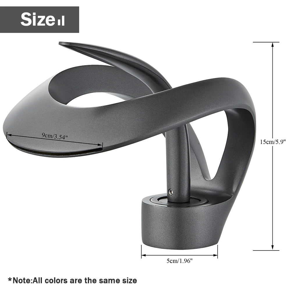 Rozin Luxury Black Basin Faucet Grey Bathroom Waterfall Mixer Tap Brass Deck Mount