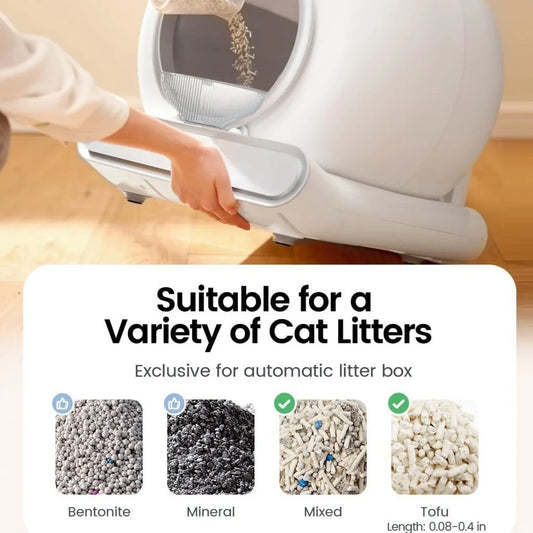 oversized automatic cleaning cat litter box, modern ABS smart cat litter box, with APP function Automatic electric low-noise