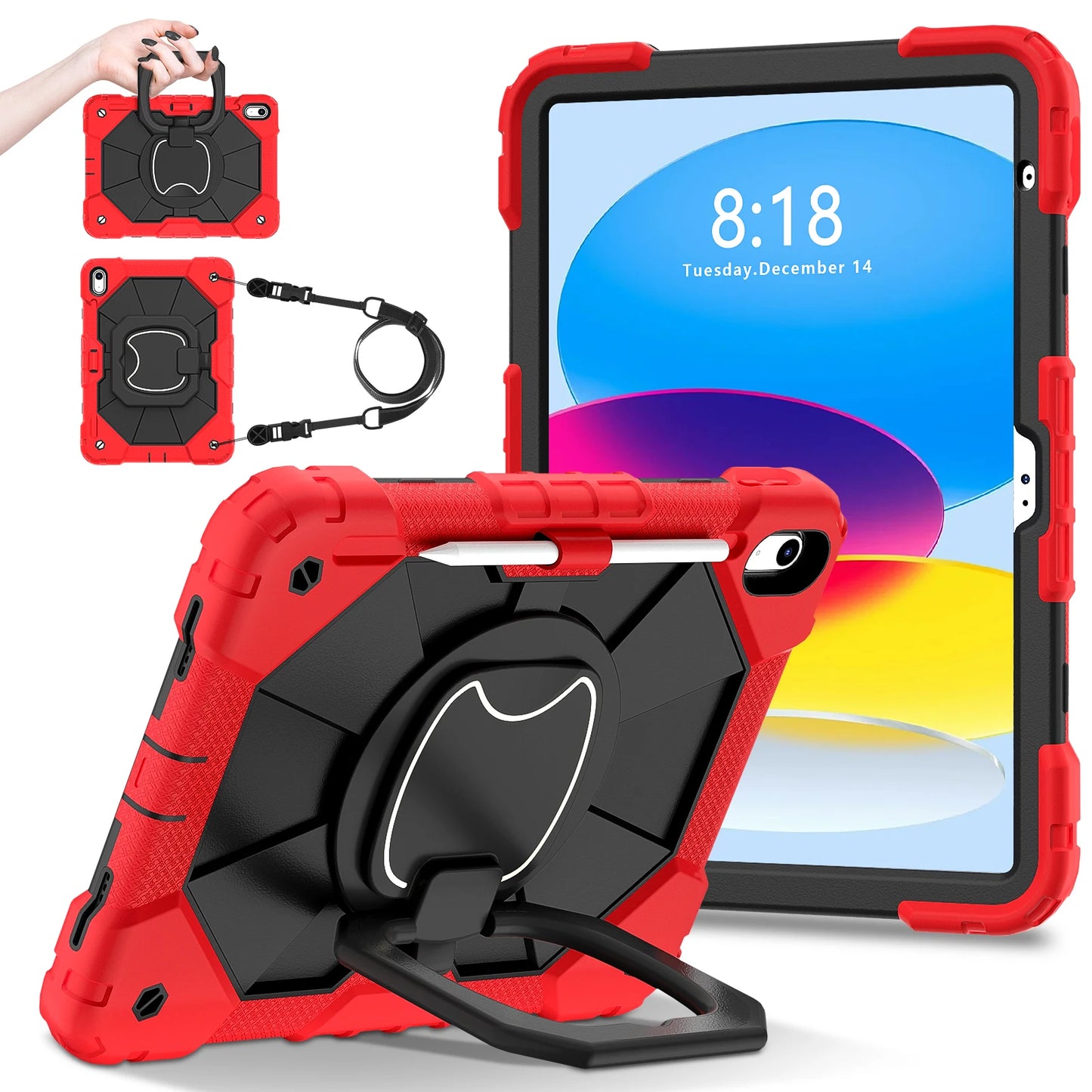 Rugged Armor Kids Case For iPad 10th Air 5 4 10.9 Air 11 2025 13 2024 10.2 8th 9th 9.7 Generation Tablet Stand Shockproof Cover