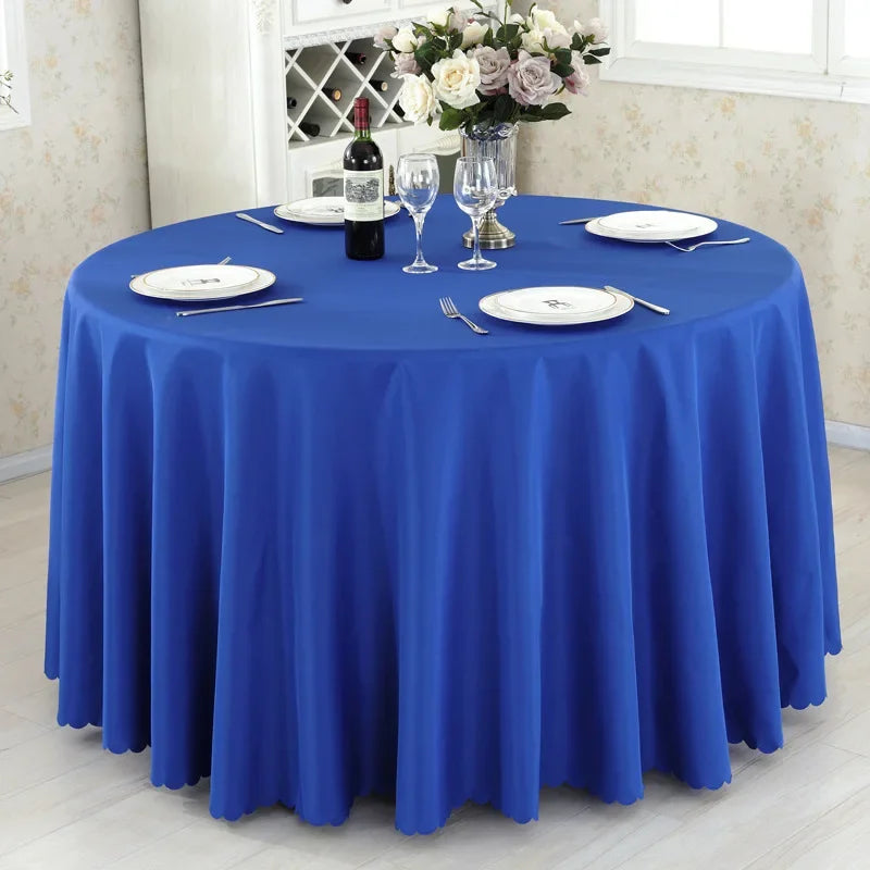Wedding Decoration Table Cloth Round Table Cover Polyester Plain Colour Hotel Banquet Events Birthday Party Celebration Holiday