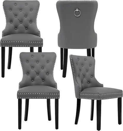 Velvet Dining Chairs Set of 4, Tufted Upholstered Dining Room Chair