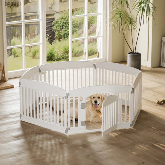 JHK Plastic Dog Playpen 6 Panel 24IN Expandable Indoor Outdoor Folding Portable Puppy Playpen