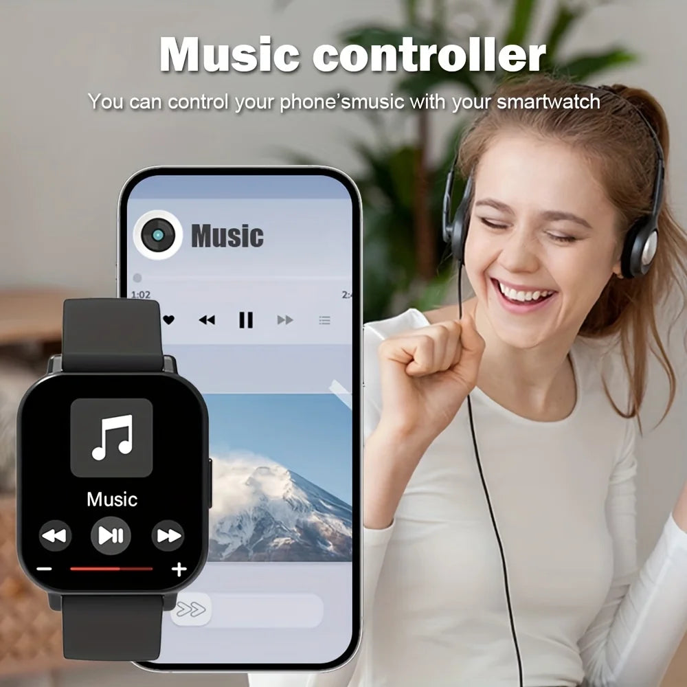 Smart Watch - Multi-Function Fitness Tracker with Call/Message/Weather/Alarm/Remote Camera Control,