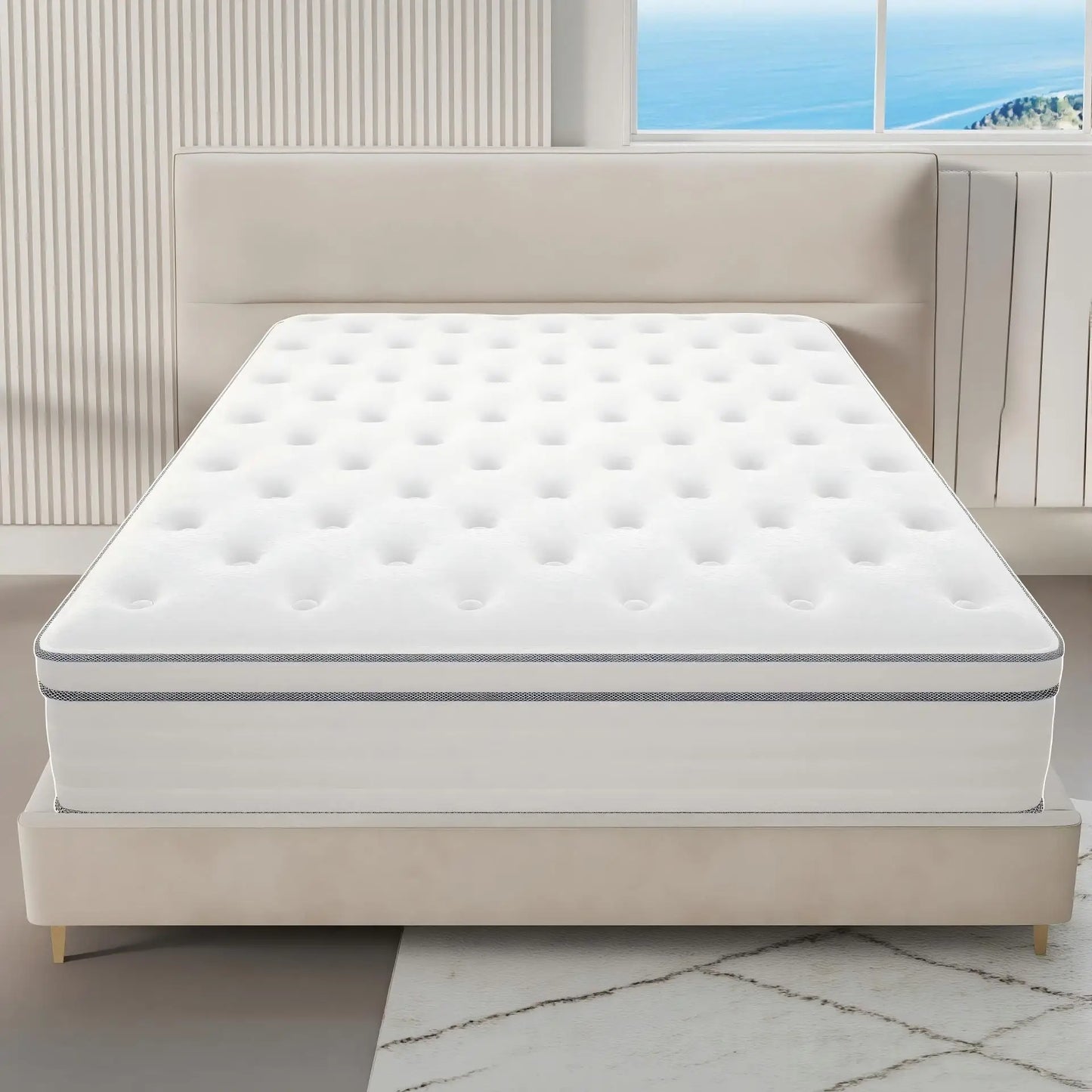 Queen King Full size Mattress 12 Inch, Hybrid Mattress with Individual Pocket Springs and Memory Foam
