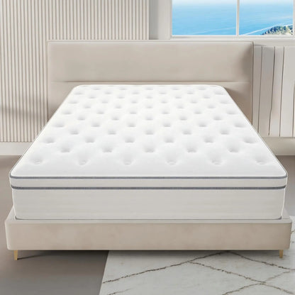 Queen King Full size Mattress 12 Inch, Hybrid Mattress with Individual Pocket Springs and Memory Foam