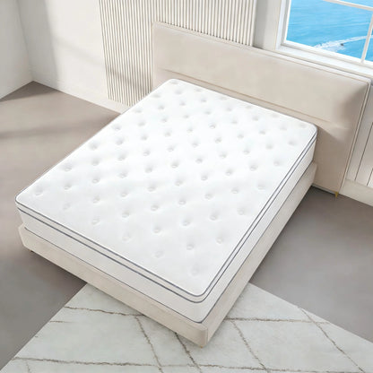 Queen King Full size Mattress 12 Inch, Hybrid Mattress with Individual Pocket Springs and Memory Foam