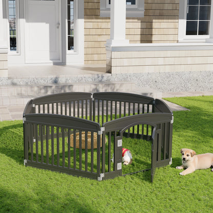 JHK Plastic Dog Playpen 6 Panel 24IN Expandable Indoor Outdoor Folding Portable Puppy Playpen