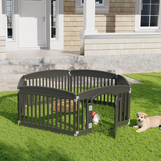 JHK Plastic Dog Playpen 6 Panel 24IN Expandable Indoor Outdoor Folding Portable Puppy Playpen