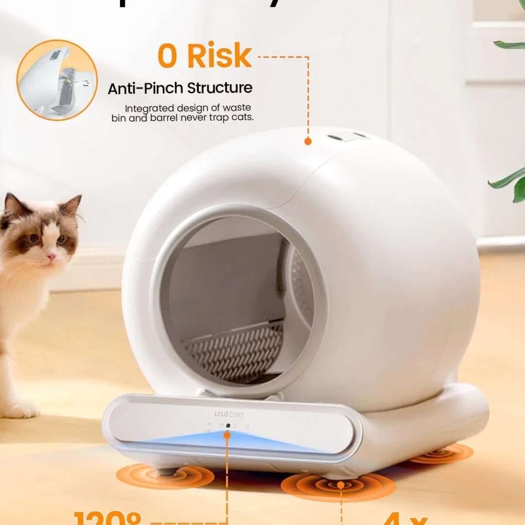 oversized automatic cleaning cat litter box, modern ABS smart cat litter box, with APP function Automatic electric low-noise