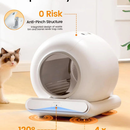 oversized automatic cleaning cat litter box, modern ABS smart cat litter box, with APP function Automatic electric low-noise