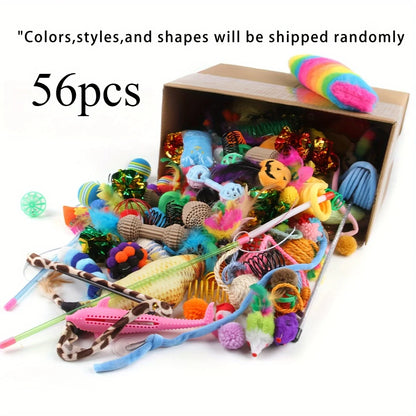14pcs Cat Toys Mixed Pack. A Combination of Various Plastic Toys and Plush Toys