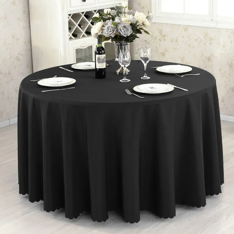 Wedding Decoration Table Cloth Round Table Cover Polyester Plain Colour Hotel Banquet Events Birthday Party Celebration Holiday
