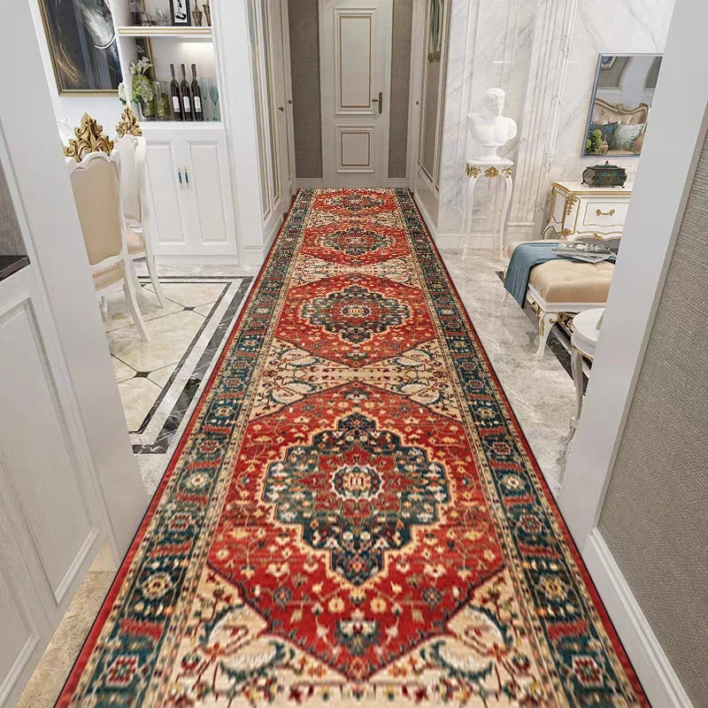 Retro Persian Style Living Room Hall Carpet Stairway Hallway Stairs Home Decor Corridor Aisle Runner Rug Kitchen Mat Customized