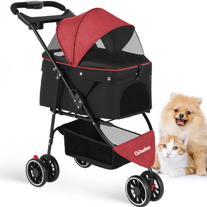 Pet Stroller Travel Portable Dog Stroller Foldable Dog Cat Carrier Strolling