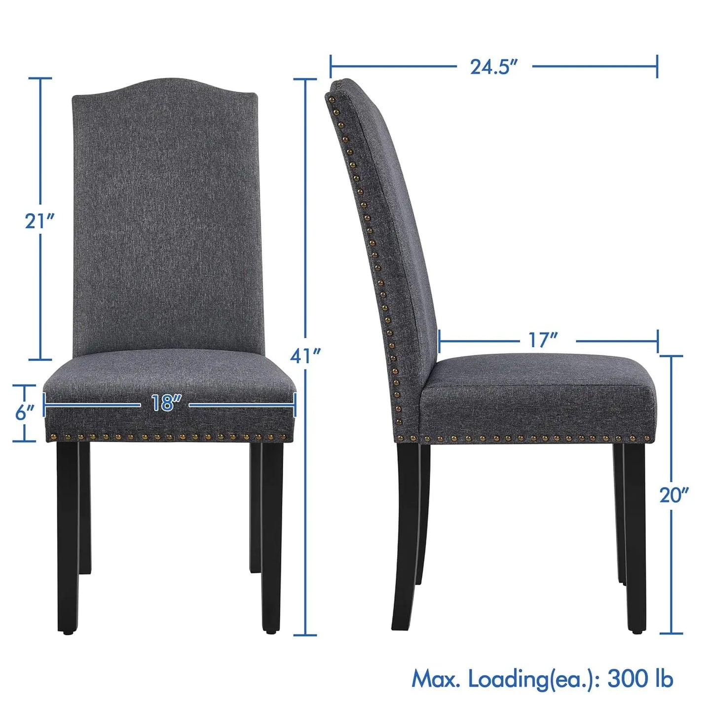 Upholstered Dining Chairs Set of 2, Modern Kitchen Chairs with Solid Wood Legs for Dining Room,